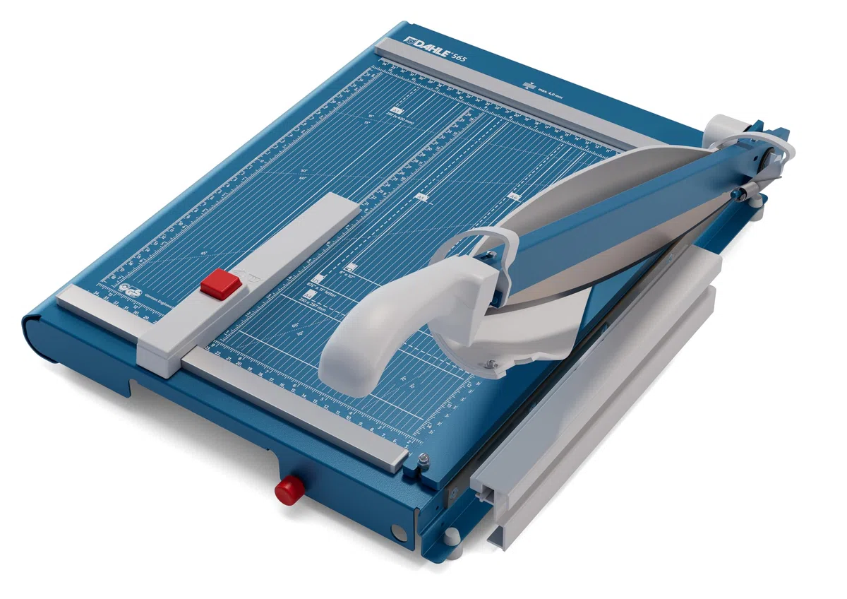 Dahle 565 Schneidemaschine (Bis DIN A4, 40 Blatt Schneidleistung) blau, 355 x 475 mm