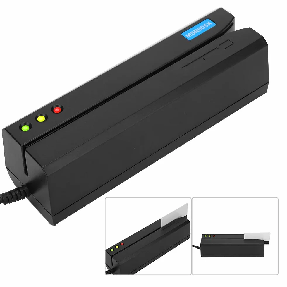 BORDSTRACT MSR605X Magnetstreifenleser, LED-Anzeige, Magnetstreifenschreiber, 3-Spur-Kartenschreiber, USB-Kartenkodierer, Geeignet Für Verschiedene Umgebungen