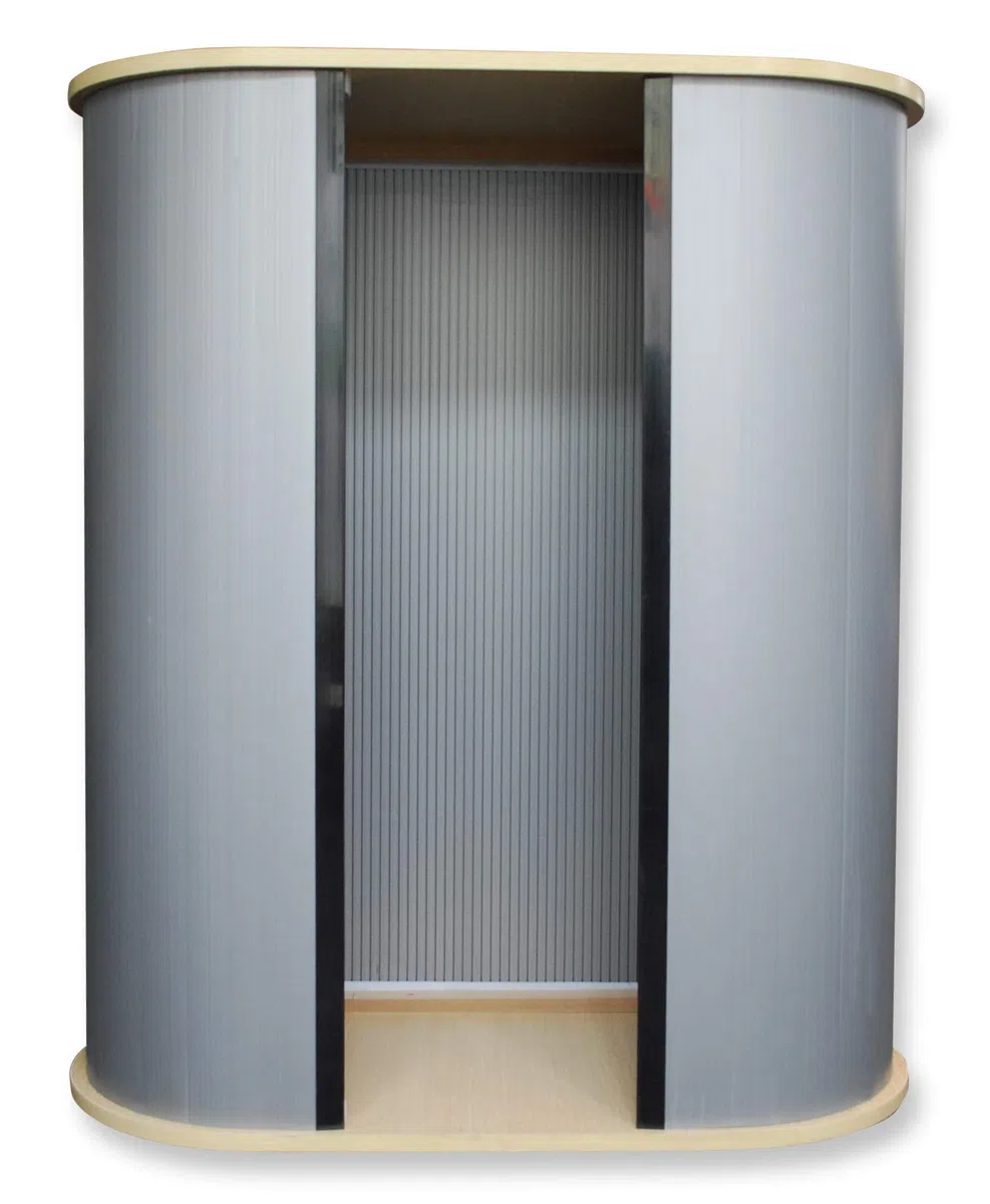 Promotion-Theke Easy, Messetheke ohne Druck, Messetresen, Theke, POS, Messestand, Werbetheke, Promostand in Ahornoptik, 92 x 80 x 40 cm, für Heimbüro