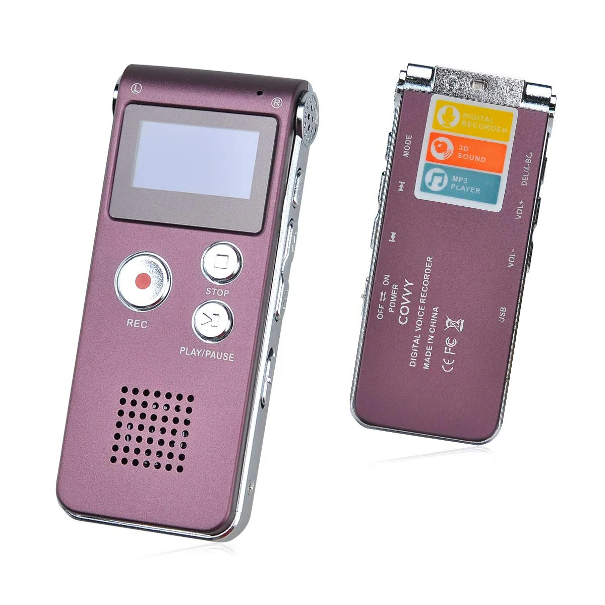 Digitales Diktiergerät,COVVY 8GB Audio Aufnahmegerät,Digitaler Voice Recorder mit Spracherkennung für Interview,Vorlesung,Unterricht,Meeting und Vorträge