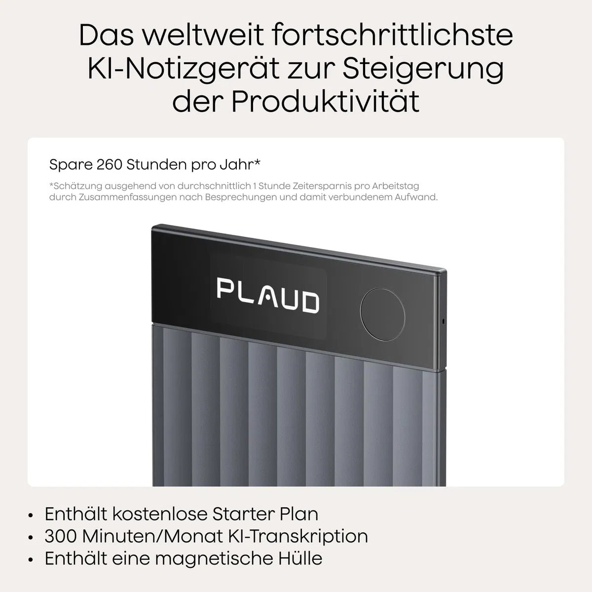 Plaud Note Pro und NotePin Paket mit 4 Zubehörteilen, KI Digitales Diktiergerät App-Steuerung, KI-Notizgerät, KI-Transkription & Zusammenfassung, 112 Sprachen, 64GB Speicher, Audiorekorder