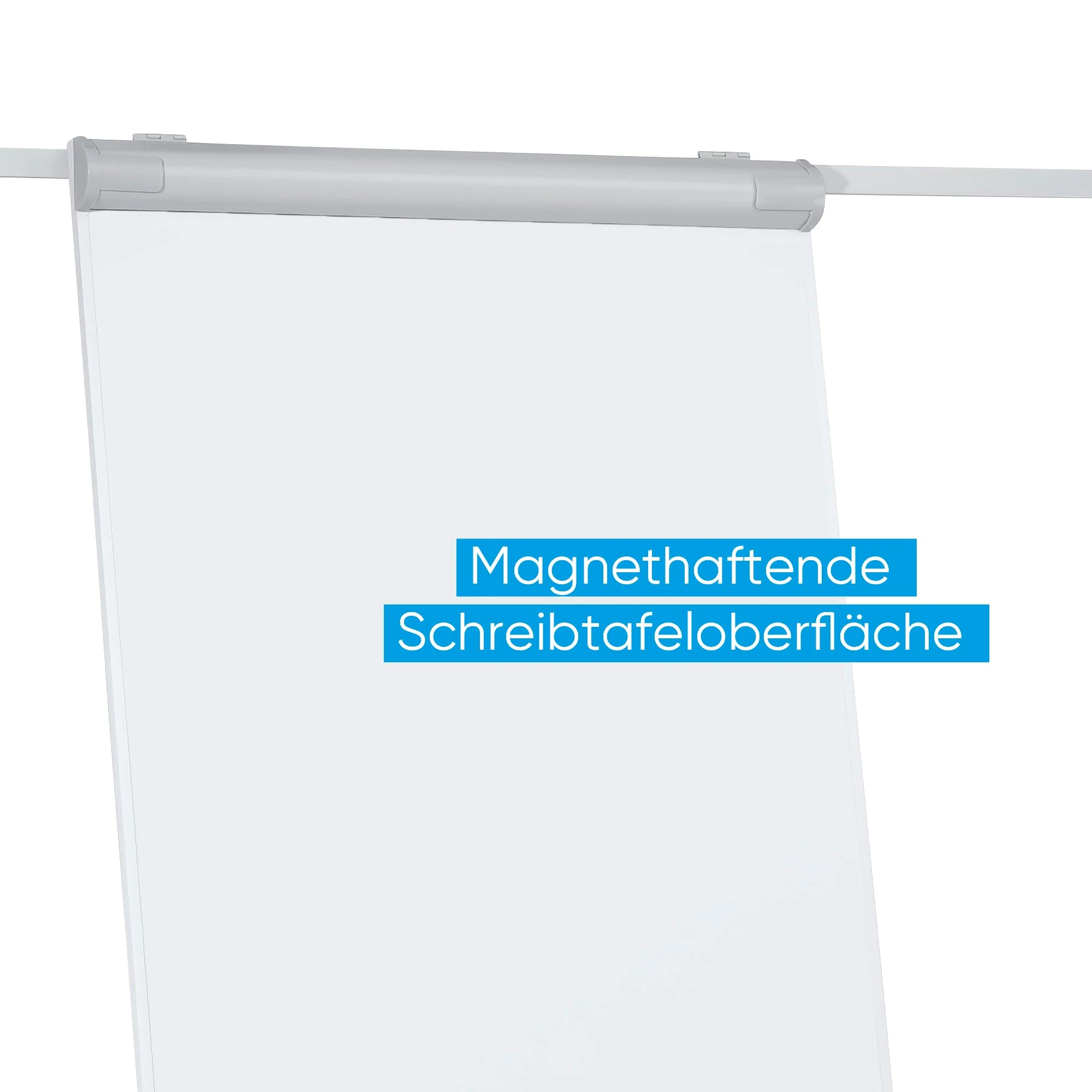FRANKEN Flipchart, Beschreibbar, Magnetisch, Mobil, Mit Rollen und 2 Seitenarmen, Whiteboard mit Ständer, Papierhalterung und Stifteablage, 68 x 105 cm, ECO Mobil, F2400/N