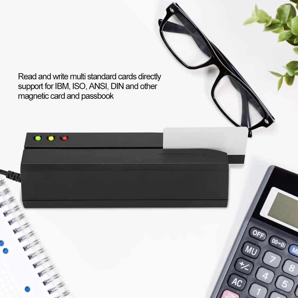Magnetstreifenkartenleser, 3 Tracks Magstripe Swipe Card Reader, MSR605X USB -Kreditkartenleser Swiper für q uickbooks Online POS -System Kassierer Registrierung Registrierung