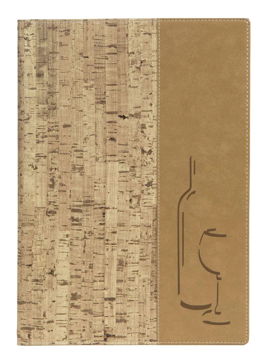 Securit Weinkarte aus Kunststoff im Kork Design, DIN A4 Format, mit einer doppelten Einlage für 4 Seiten, erweiterbar auf bis zu 40 Seiten, 34, 4 x 25 x 0, 7 cm (Packung mit 6)