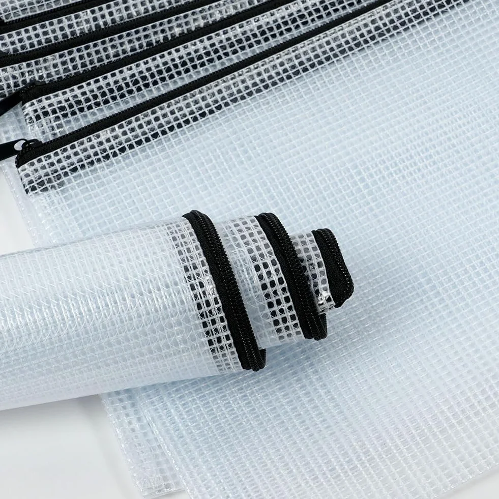 Vicloon Dokumententasche mit Reißverschluss B5, 10pcs Mesh Plastic Zip Bag, Wasserdichte Document Case, Reißverschlusstasche Zip Beutel Tasche Wallet Taschen Kunststoff Mesh Dokumentenmappen