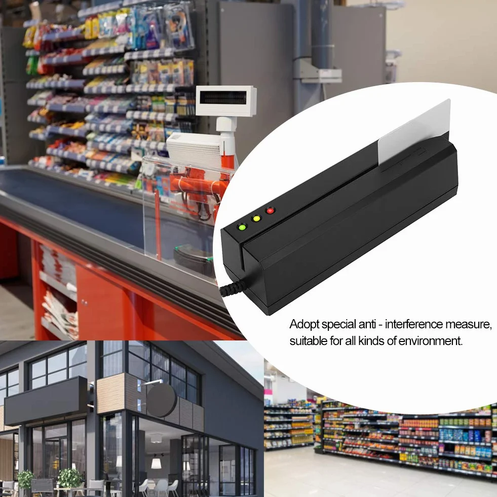 Magnetstreifenkartenleser, 3 Tracks Magstripe Swipe Card Reader, MSR605X USB -Kreditkartenleser Swiper für q uickbooks Online POS -System Kassierer Registrierung Registrierung