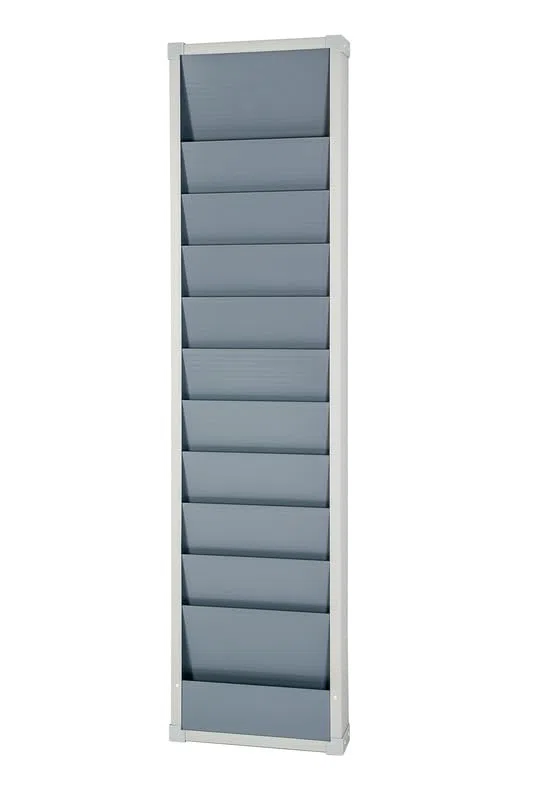 Planungstafel einreihig, für DIN A4, Planungsreihen durchgehend befüllbar, Grau, Maße 315 x 1.282 mm, Schienen 10, Verpackungseinheit: 1 STK