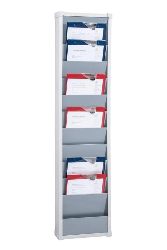 Planungstafel einreihig, für DIN A4, Planungsreihen durchgehend befüllbar, Grau, Maße 315 x 1.282 mm, Schienen 10, Verpackungseinheit: 1 STK