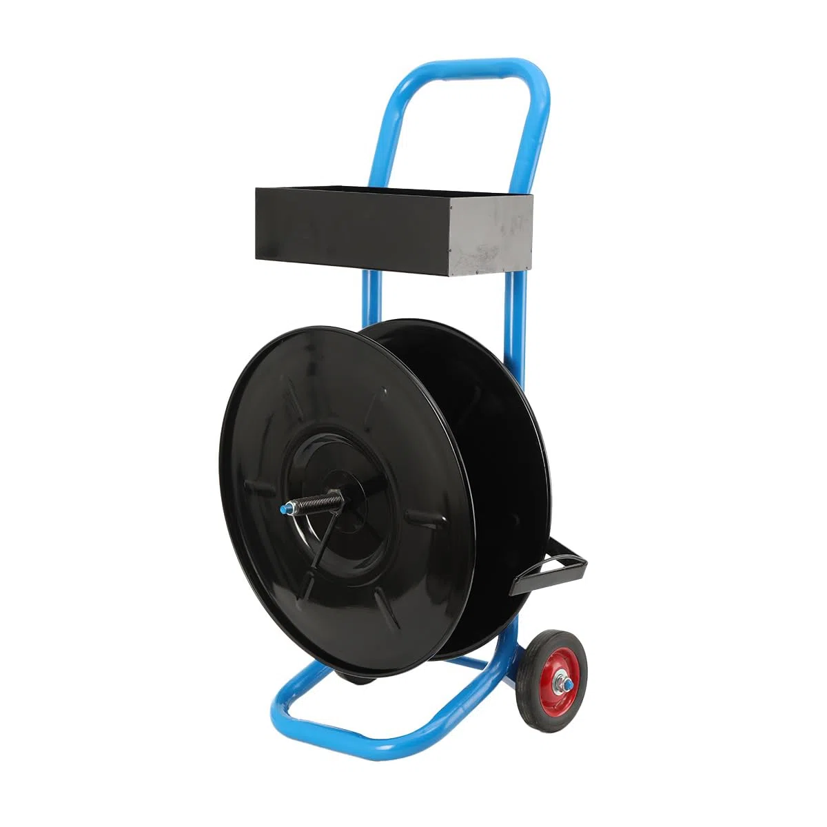 Abrollwagen Umreifungswagen für PP PET Polyesterfaserband Umreifungsbänder Umreifungsgerät, Fahrbarer Abroller Verpackungsriemenwagen für Kerndurchmesser 203 mm, Max Load 70Kg