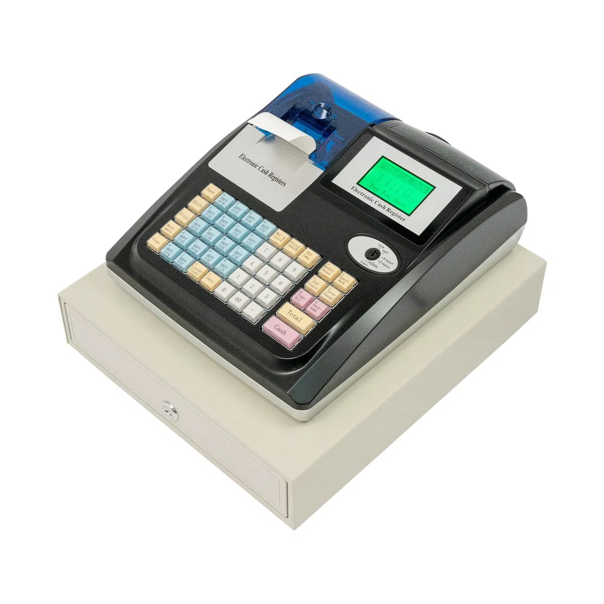 Elektronische Kasse Registrierkasse Pos-Kassen 48 Tasten Digitale LED Elektronische Registrierkasse Supermarkt Kiosk Einzelhandel Kassensystem Gastronomie Englische Version