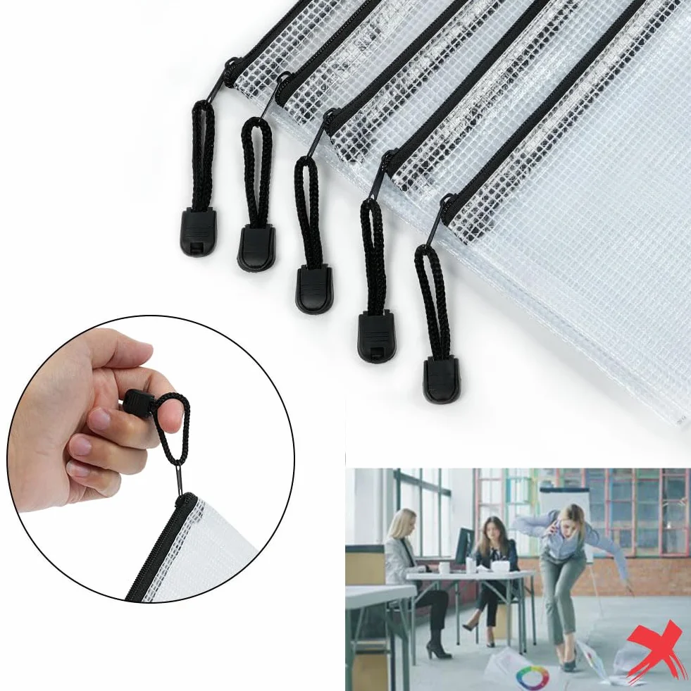 Vicloon Dokumententasche mit Reißverschluss B5, 10pcs Mesh Plastic Zip Bag, Wasserdichte Document Case, Reißverschlusstasche Zip Beutel Tasche Wallet Taschen Kunststoff Mesh Dokumentenmappen