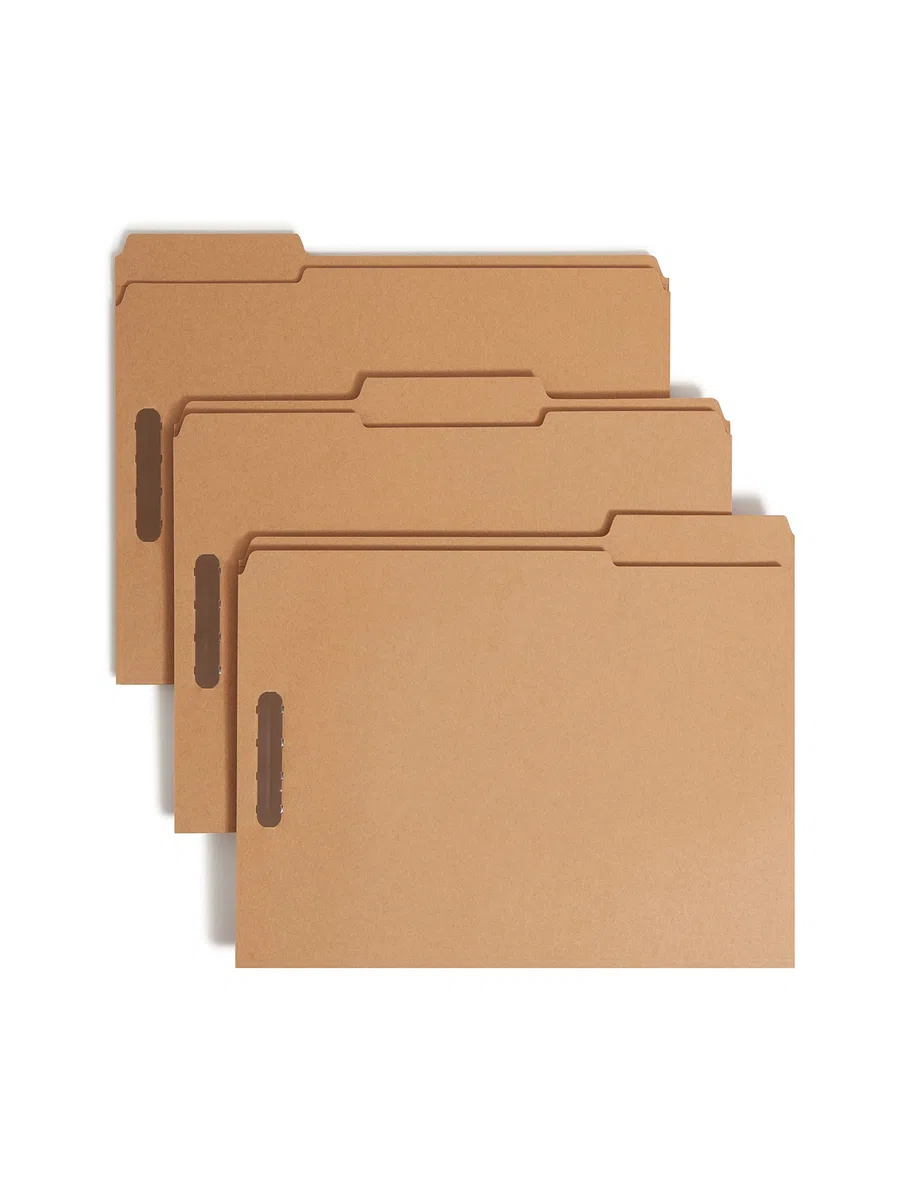Smead Aktenordner mit 2 Verschlüssen, verstärkte 1/3-Schnitt-Reiter, Briefgröße, Kraftpapier, 50 Stück pro Box (14837)
