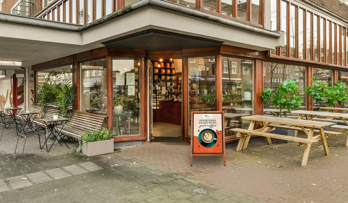 Holz Kundenstopper DIN A1 | Plakatständer inkl. 2 Magnetfolien | Kundenstopper wetterfest A1 | Tafel Aufsteller aus Buchenholz | Kreidetafel magnetisch