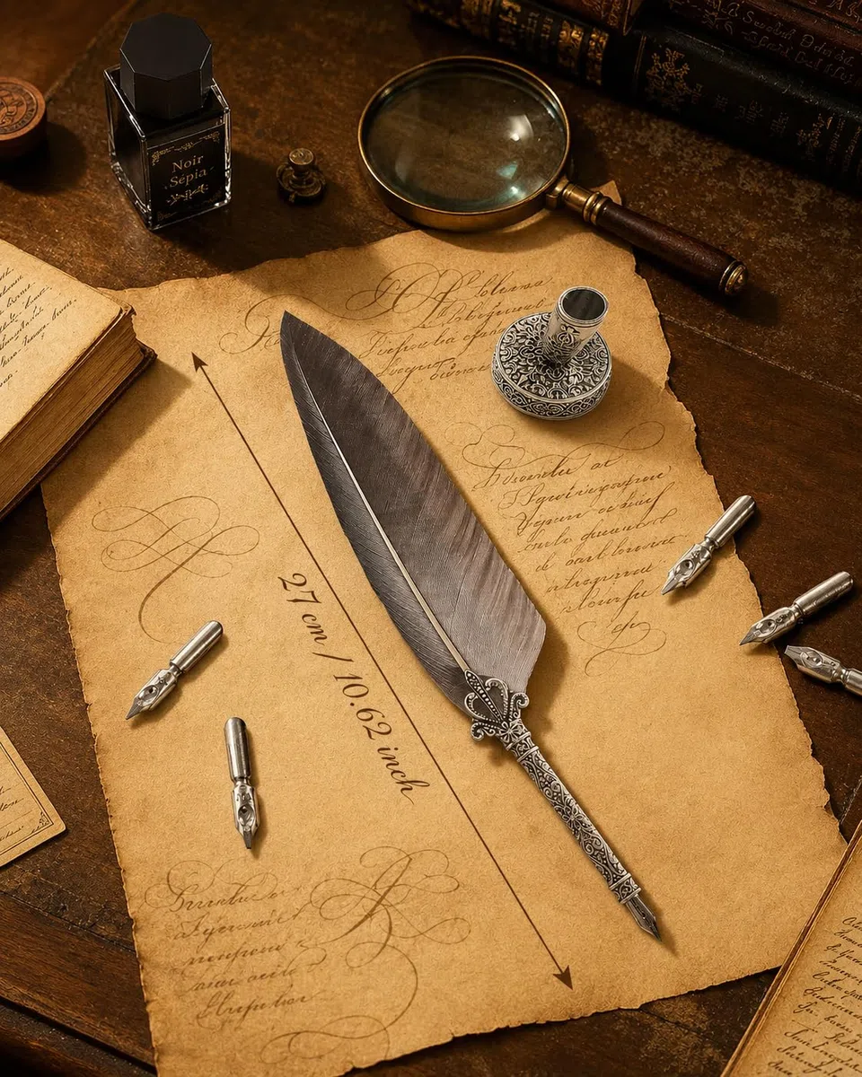 VABNEER Schreibfeder Kalligraphie Feder Vintage Federstift Tinte Set Antiken Feder Kalligraphie Stift für den Selbstgebrauch (Schwarzgrau)