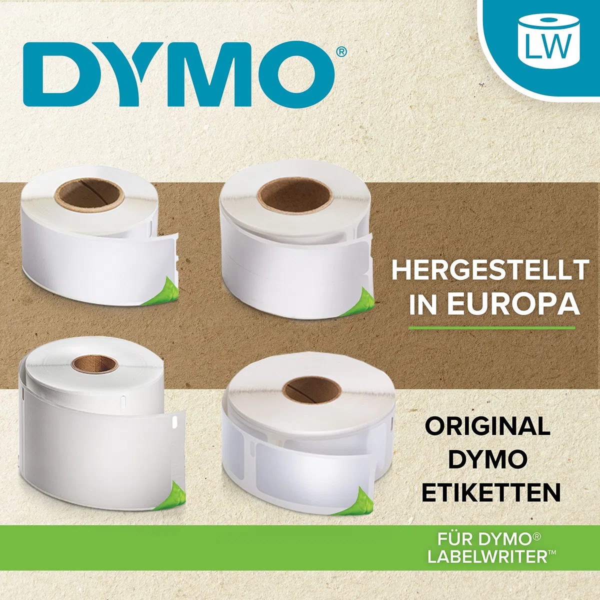 DYMO Original LabelWriter Hochleistungs-Etiketten | 32 mm x 57 mm | weißes Kunststoff-Etikett | Rolle mit 800 Etiketten | für LabelWriter-Beschriftungsgerät