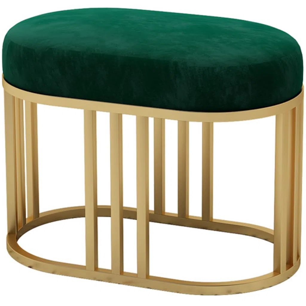 EsEntL Schuh-Eingangsbank, Schuhsitz, Schuhbank mit gepolstertem Stoff-Sitzkissen, perfekt für Eingangsbereich, Flur, Wohnzimmer, Schlafzimmer (Farbe: Grün, Größe: 60 x 35 x 45 cm)