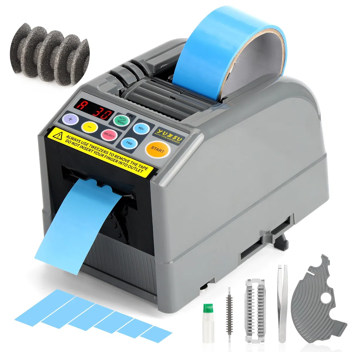 2026 Verbesserte Keramik-Rollenschneidemaschine, Halbautomatischer Klebebandspender (6–60 mm Breite, 5–999 mm Länge) für Versand, Büro, Bastelarbeiten und Haushalt