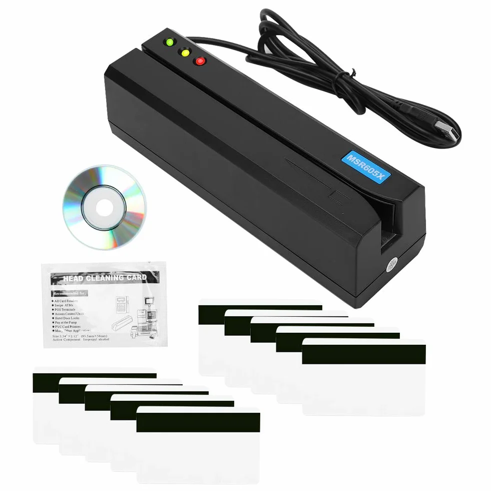 BORDSTRACT MSR605X Magnetstreifenleser, LED-Anzeige, Magnetstreifenschreiber, 3-Spur-Kartenschreiber, USB-Kartenkodierer, Geeignet Für Verschiedene Umgebungen