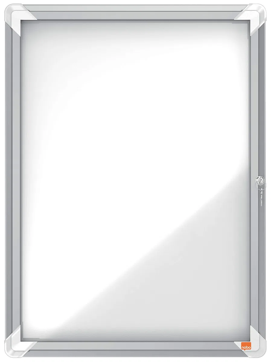 Nobo abschließbarer Schaukasten mit magnetischer Notiztafel, 4 x A4, Premium Plus, Weiß, 1902557