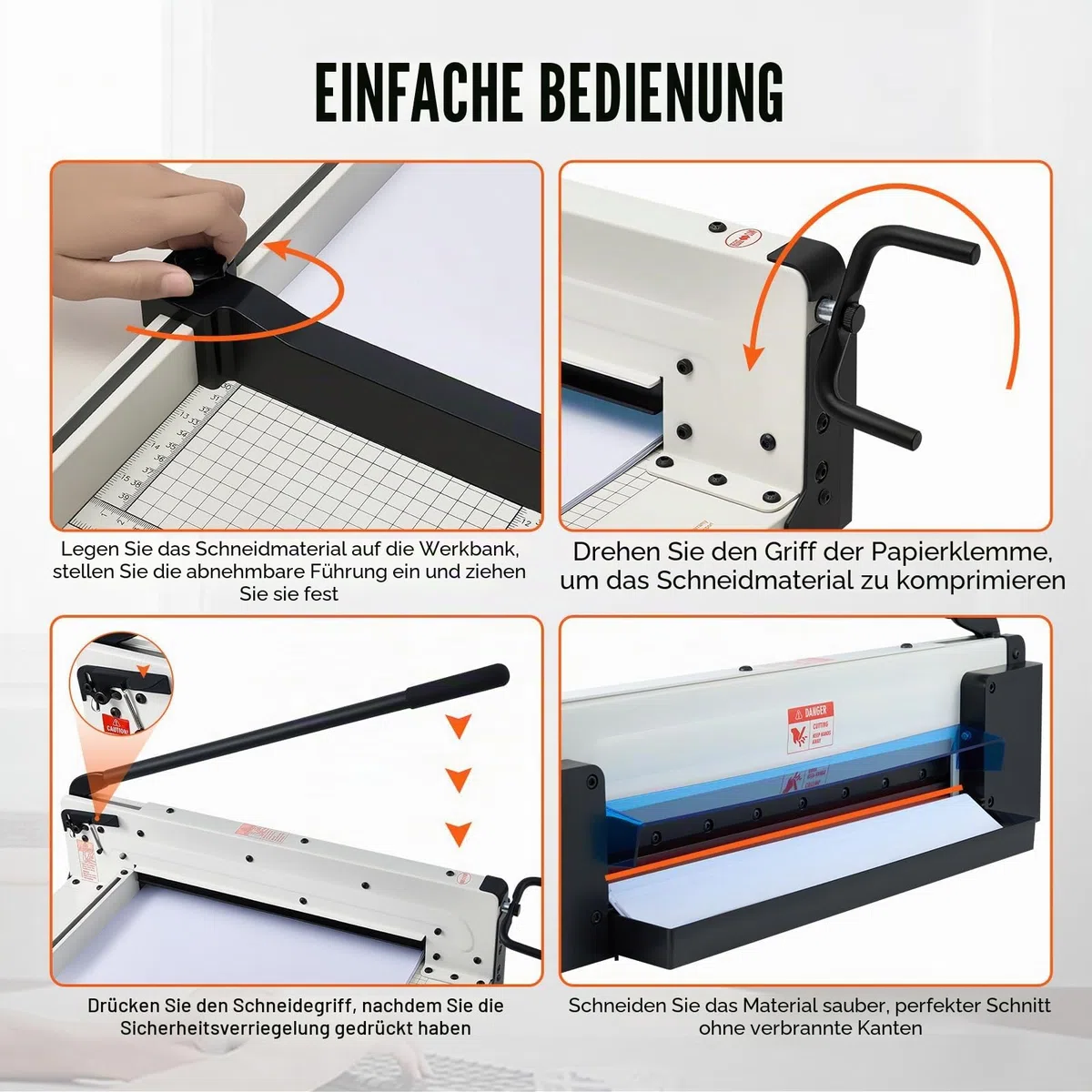 VEVOR Papierschneider manuelle Schneidemaschine (bis A3 Papier, 400 Blatt Kapazität), Papierschneidemaschine Hebelschneider, Guillotine-Schere für Papier höchste Präzision Büro Zuhause Schule