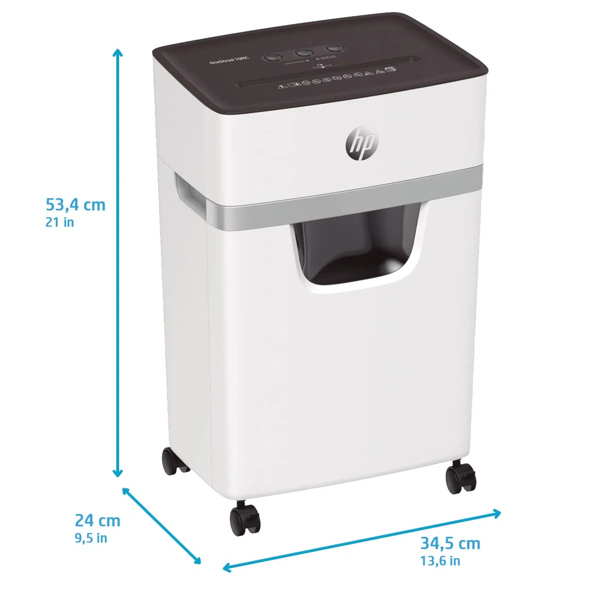 HP OneShred 10MC, Aktenvernichter, Sicherheitsstufe P-5, Micro Cut, 10 Blatt, 2804